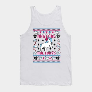 Funny Unicorn Lover Ugly Christmas Sweater Tank Top